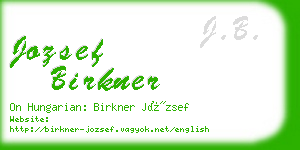 jozsef birkner business card